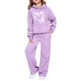 thumbnail image 4 of XIMIN Girls Boys 2 Piece Sweatsuit Lounge Set Long Sleeve Heart Graphic Oversized Tracksuit Preppy Aesthetic Clothing Set Pullover Hoodie and Sweatpants Sets, 4 of 7