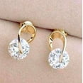 thumbnail image 5 of Hugging IOBI Crystals Stud Earrings 14K White Gold Plated for Women Special Occasion Holiday Birthday Bridal Everyday Wear, 5 of 8