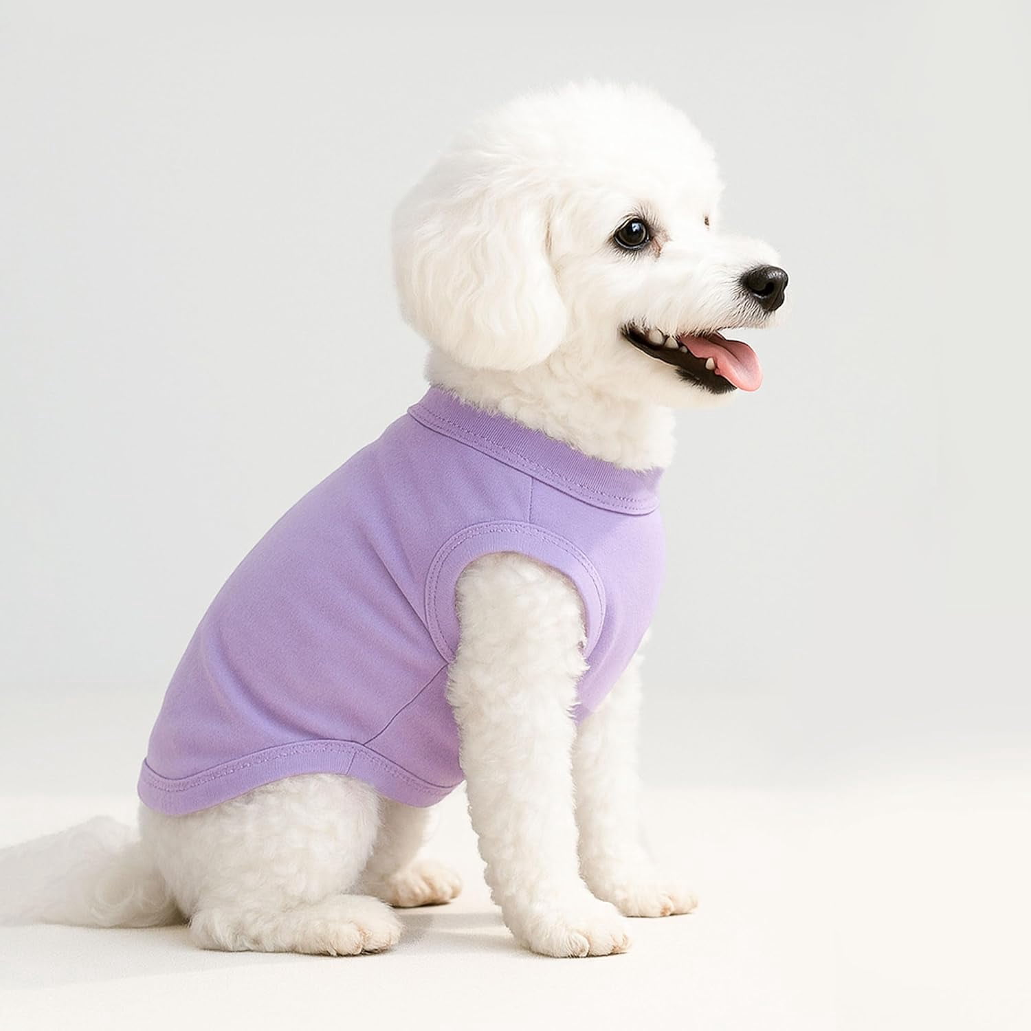 2 Pieces Dog Clothes Spring Summer Puppy Soft Dog Shirt Solid Color Chihuahua Clothes Pet Clothing Cute Cat Clothing XXS~M (Rose,Purple, Medium)