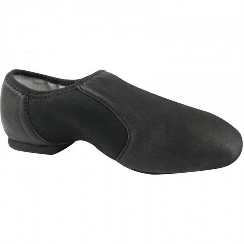 Dance Class - Girls Black Leather Neoprene Split-Sole Jazz Shoes 8 ...