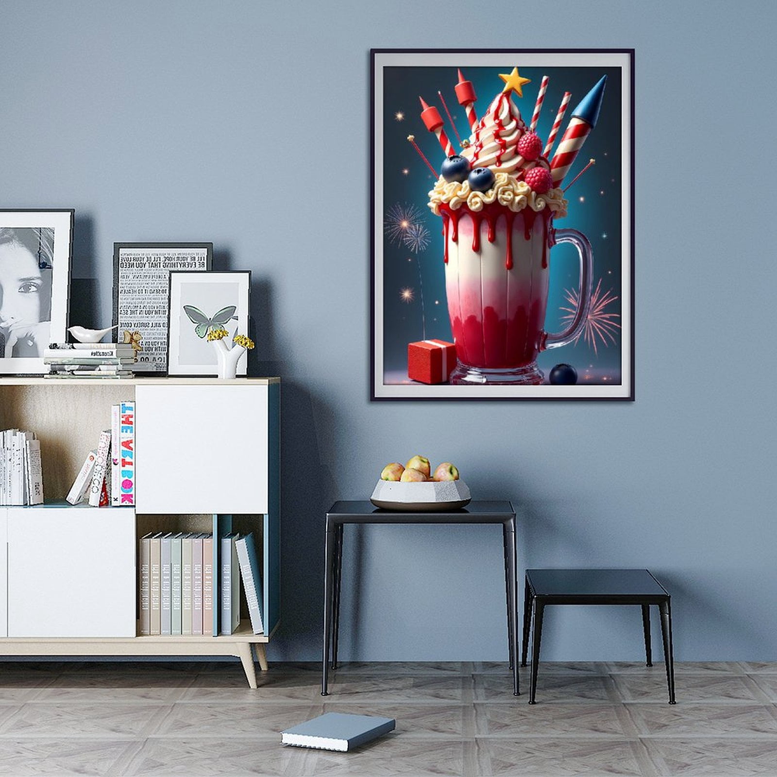Diamond Art Kit for Adults, Candle Colorful Dessert Print No.7 Diamond Painting for Adults Beginners, 5D DIY Diamond Art Painting Kits, Colorful Diamond Painting Craft for Home Decor 12x16