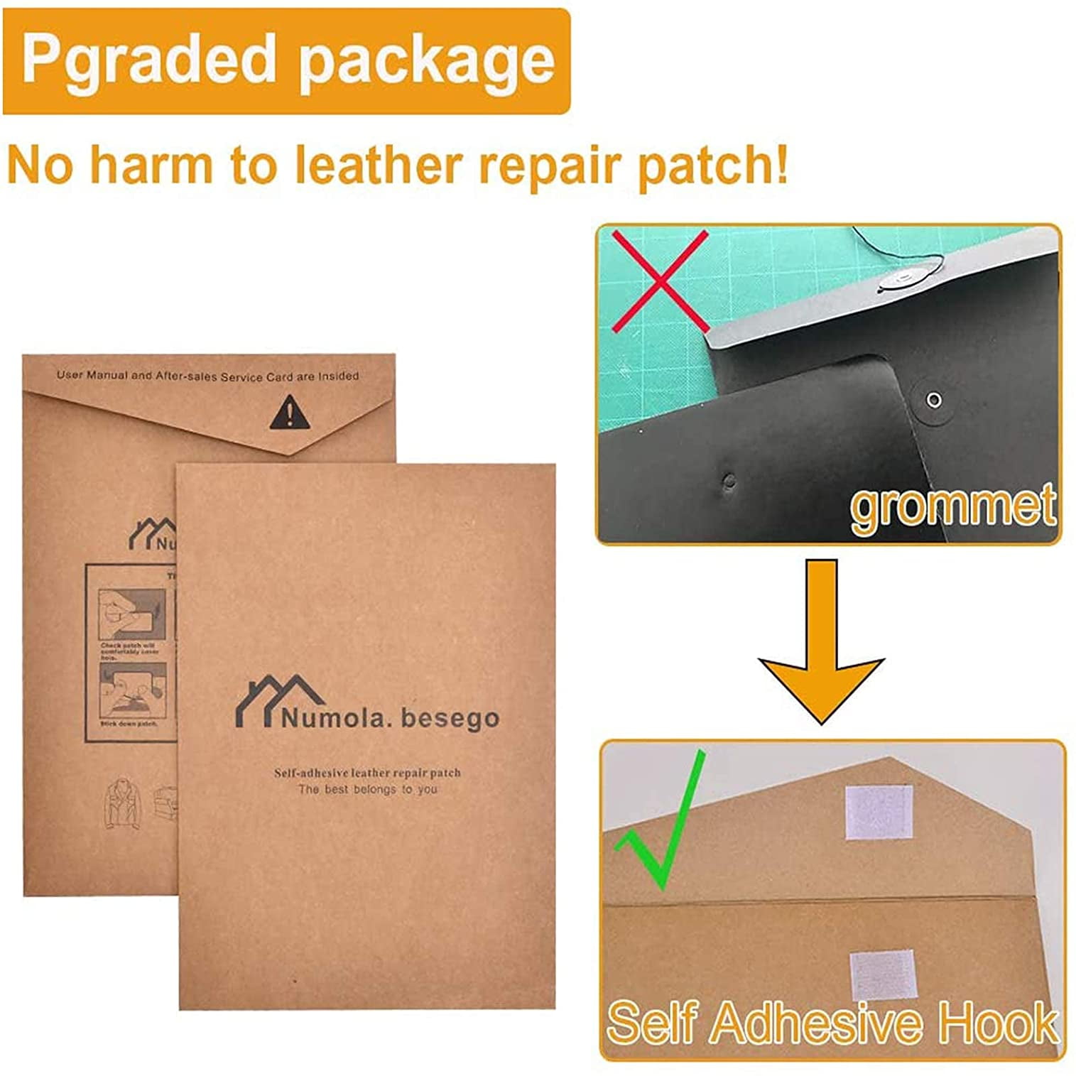 Memotoo Leather Repair Patch, Vinyl Kit, Self-Adhesive Leather Repair Tape for Sofas, Drivers Car Seat, Couch, Handbags, Jackets (Light Brown, 8×11 inch)… -