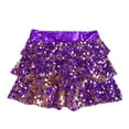 thumbnail image 4 of YONGHS Jupe Tutu à Paillettes pour Filles, Jupe de Danse à Volants, Robe de Ballet Violette 14, 4 of 5