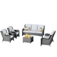 thumbnail image 7 of Vcatnet 5 Pieces Outdoor Patio Furniture Sectional Sofa All-weather Conversation Set with Coffee Table for Garden,Poolside,Gray, 7 of 7