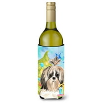 Carolines Treasures CK1863LITERK Christmas Tree Shih Tzu Wine Bottle Beverge Insulator Hugger  Wine Bottle multicolor