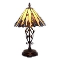 thumbnail image 1 of Bieye L10055 10-inch Spanish Tiffany Style Stained Glass Table Lamp with Metal Base, 16-inch Tall, 1 of 5