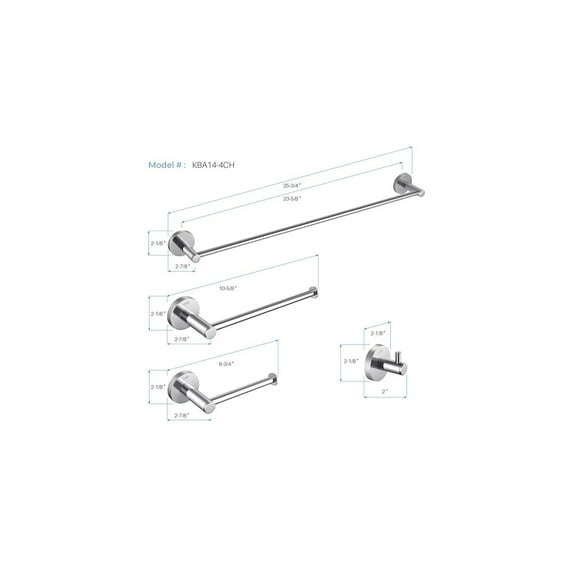 Kibi Circular 4-Piece Bathroom Hardware Set