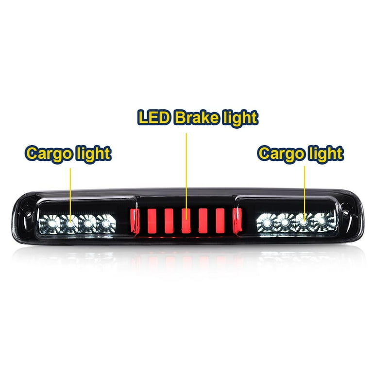 Fit For 99-07 Silverado/sierra 3D Led Bar 3RD Tail Brake Light Cargo Lamp Smoked