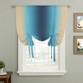 thumbnail image 2 of Blue Teal Yellow Ombre Tie Up Curtains for Windows, Adjustable Balloon Window Shades, Farmhouse Modern Gradient Art Kitchen Window Treatments Adjustable Roll Up Curtain for Basement/Nursery 52"x45", 2 of 8
