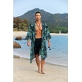 thumbnail image 3 of COOFANDY Men's Lightweight Kimono Robe Jacket Printed Japanese Style Bathrobes Casual Open Front Long Cardigan Coat Outwear, 3 of 5