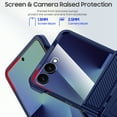 thumbnail image 3 of Oupeigar for Samsung Flip 7 Case with Card Holder [RFID Blocking] & Hinge Protection & Screen Protector, Shockproof Phone Case-Blue, 3 of 9