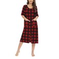 thumbnail image 5 of Valcatch Women's Zipper Robes Half Sleeve Below the Knee Lightweight Plaid Loungewear with Pockets S-2XL, 5 of 6