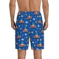 thumbnail image 3 of Naloa Dinosaur Driving Men's Short Pajama Pants, Lounge Comfort Shorts with Elasticized Waistband and Side Pockets - Large, 3 of 9