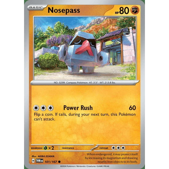 Pokemon Scarlet & Violet Twilight Masquerade Common Nosepass #101