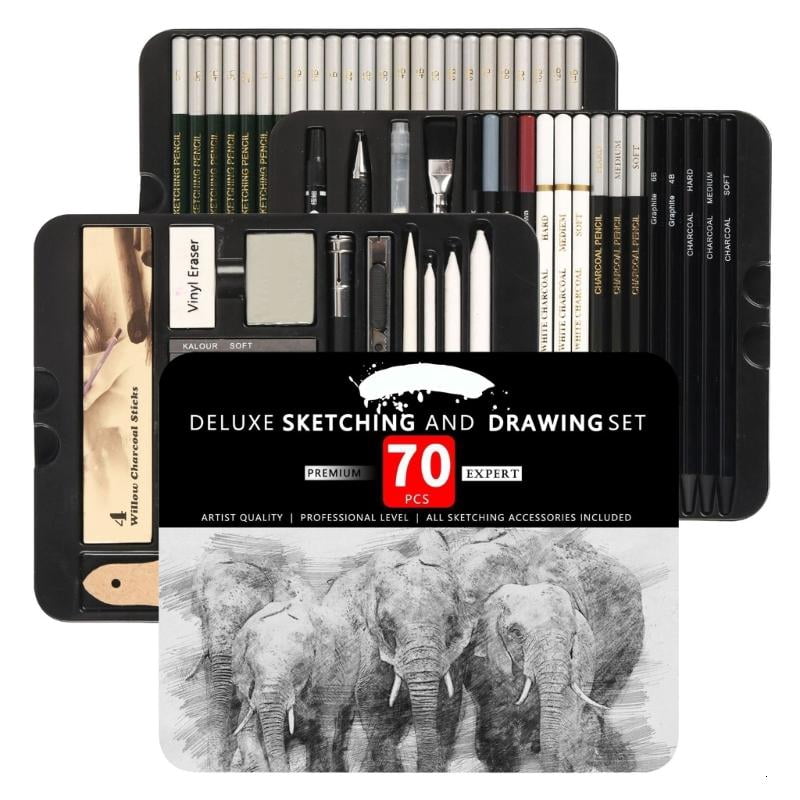 Drawing Art Supplies, Includes Marker Sharpener, Sandpaper, Blending Stumps