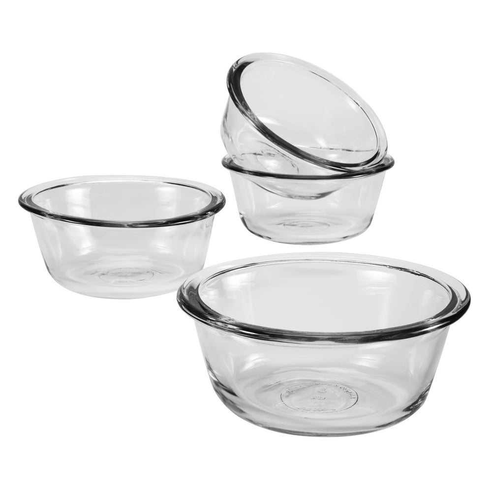 Anchor Hocking 6 Ounce Clear Glass Bakeware Custard Cups, 4 Pack