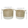 thumbnail image 4 of DecMode 18", 20"W White Seagrass Handmade Two Toned Storage Basket with Handles, 2-Pieces, 4 of 8