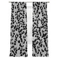 thumbnail image 2 of Grey Black Botanical Semi Sheer Curtains 84 Inch Length 2 Panels Set, Pastoral Spring Floral Summer Art Sheer Kitchen Curtain Privacy Voile Window Curtain for Living Room Bedroom Rod Pocket Drapes, 2 of 7