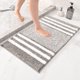 thumbnail image 1 of Tapete de entrada extra grueso de microfibra a rayas - Alfombra antideslizante para baño y cocina, absorbente de agua, ideal para la entrada de la cocina o el baño., 1 of 7