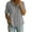 Gray#women's linen button down babydoll tops, variant on Womens Linen Tunic Shirt Button Down Short Sleeve Babydoll Shirts Collared Empire Waist Summer Blouses Tops Vacation Tee White,L