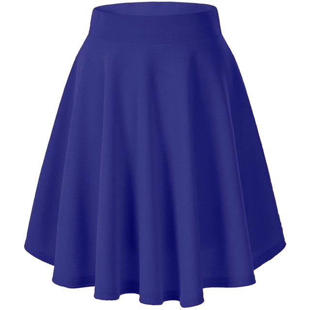Women's Basic Flared Casual Mini Skate Skirt Versatile Stretchy