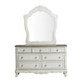 thumbnail image 3 of Miekor Furniture Victorian Style Antique White and Oak Finish Dresser with 7-Drawer Storage 1pc Carving Design Classic Traditional Bedroom Furniture MK8044, 3 of 7