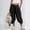 Black, variant on Women's Crossover Waist Loose Jogger Linen Capri Pants, Breathable with Pockets for Summer Daily Casual Commute Wear Black M