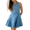 LightBlue, variant on Womens Summer A Line Denim Overalls Dresses Casual Sleeveless Babydoll Zipper Tank Mini Jean Dress