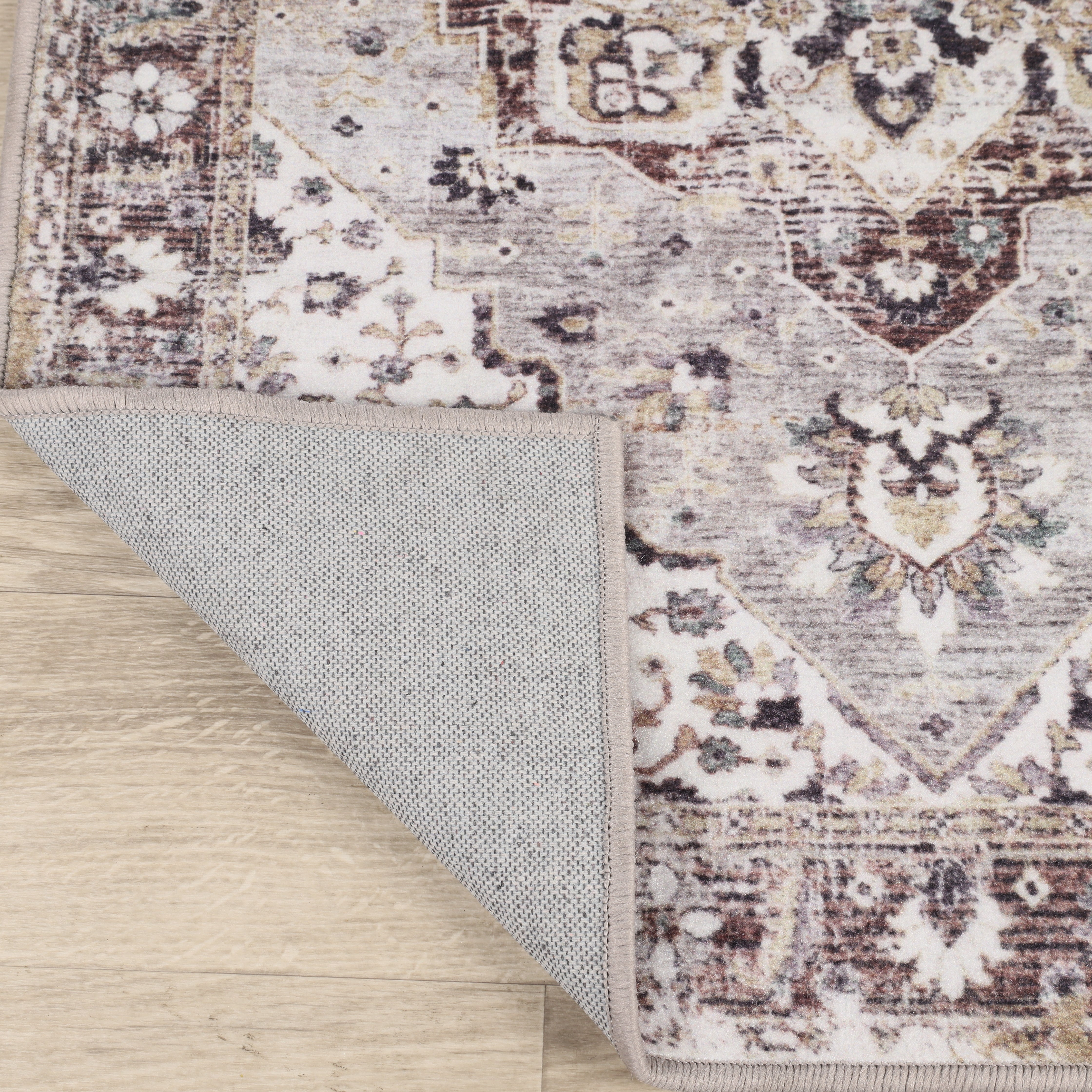 Superior Mahi Modern Medallion Washable Indoor Area Rug, 12' x 18', Grey