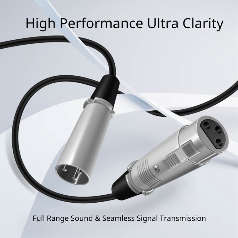 2-Pack Of 50ft XLR Microphone Cables - 3-Pin Male To Female, Shielded Pro Audio