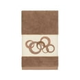 thumbnail image 2 of Authentic Hotel and Spa  Turkish Cotton Circles Embroidered Latte Brown Hand Towel, 2 of 3