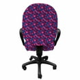 thumbnail image 3 of Abstract Office Chair Slipcover, Illustration of Funky Geometric Grid Groovy Rhythmic Cube Motifs, Protective Stretch Decorative Fabric Cover, Standard Size, Cobalt Blue Raspberry, by Ambesonne, 3 of 5
