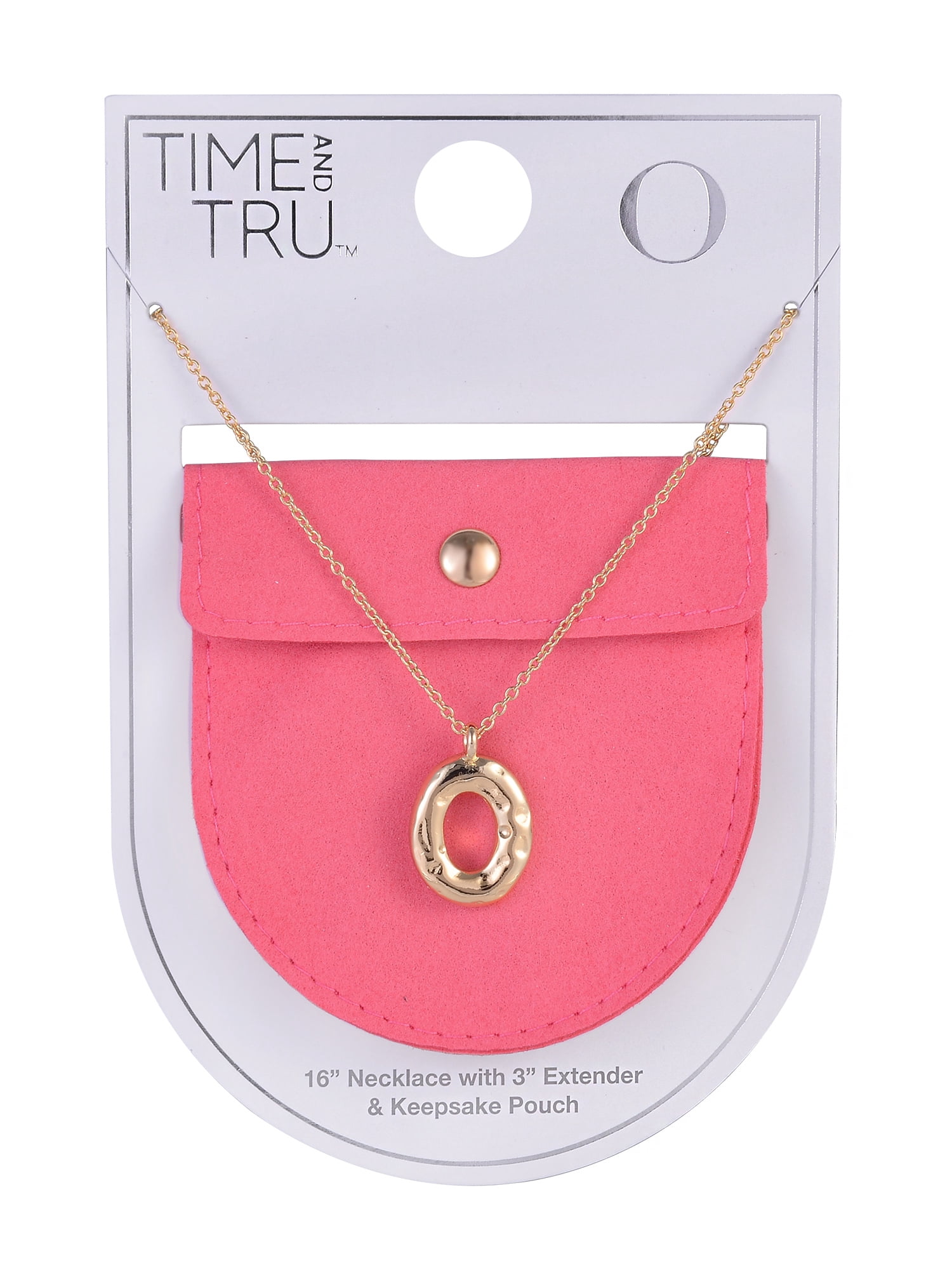 Time and Tru Goldtone Hammered Initial "O" Pendant Necklace
