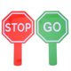 thumbnail image 1 of 2 piezas Señales de parada y avance Paleta de tráfico con asa Guardias de cruce impermeables de doble cara Señal de parada Señal de luz roja y verde para niños Tráfico Seguridad en la calle, 1 of 5