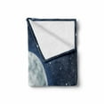 thumbnail image 2 of Moon Soft Flannel Fleece Throw Blanket, Moon Setting over the Sea with Waves Night Sky with Stars End of the Evening, Cozy Plush for Indoor and Outdoor Use, 60" x 80", Night Blue White, by Ambesonne, 2 of 6
