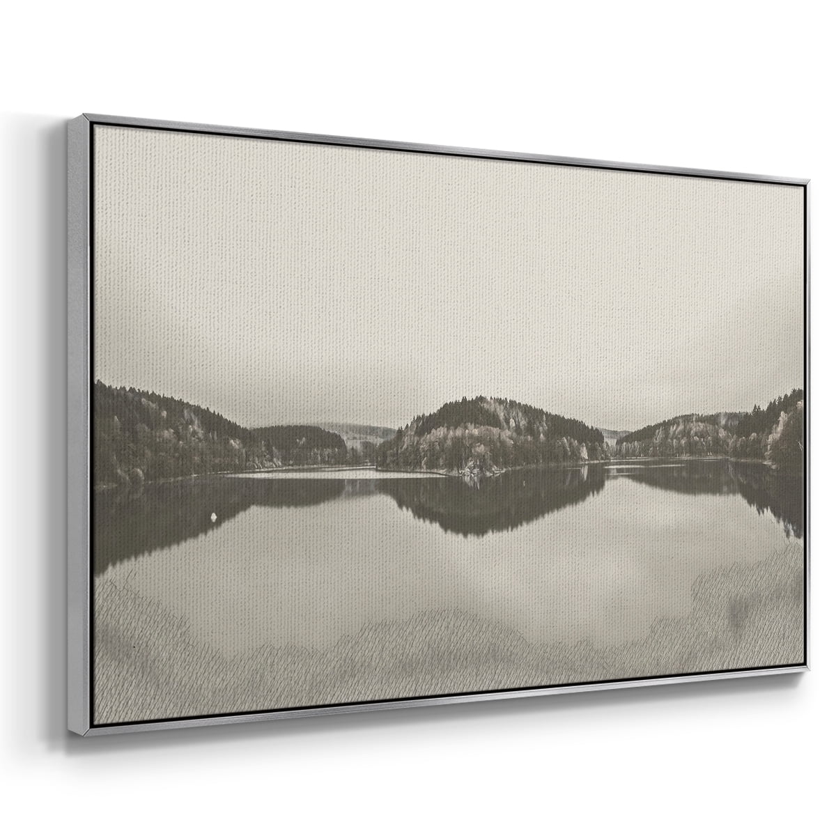 Vintage Landscape-CCCLXXIV By Wexford Home Framed in Silver Wood Gallery Wrapped Canvas 17 in. x 25 in.