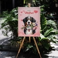 thumbnail image 4 of Happy Valentine's Day Bernese Mountain Dog holding flowers Vertical Matte Canvas Poster Berner Lover Gifts Wall Art Home Decor - 3005, 4 of 5