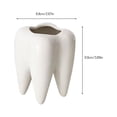 thumbnail image 2 of Clearance! beishanbush Pencil Barrel Tooth Shaped Pen Holder Oothbrush Cup Succulent Pots Cute Tooth Shaped Ceramic Air Holder Flower Planters Plants Not In Included One Size White, 2 of 8