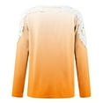 thumbnail image 4 of KBODIU Women's Classic Soild Print Pullover Tunic Tops Oversized Casual Basic Long Sleeves Lace Patchwork T-Shirts Round Neck Loose Fit Blouses Sweatshirts Plus Size, 4 of 5