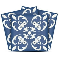 HomeRoots 4" X 4" Wedgwood Blue And White Peel And Stick Removable Tiles