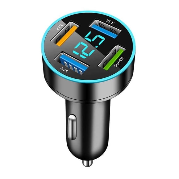 Lksixu 66W Car Fast Charger Charge Lighter Adapters 4-Ports QC 3.0 USB P2C4 On board charging Electronics for Home Office School
