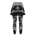 thumbnail image 4 of SCRAWLGOD American Tribal Black White Women's Skirted Leggings with Pocket Breathable Moisture-Wicking Running Tennis Skirted Leggings Stylish Elastic Yoga Pickleball Skirts, XL, 4 of 7