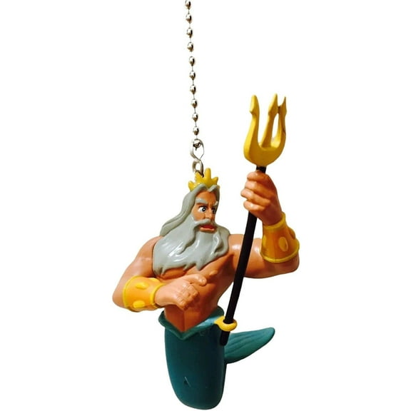 King Triton 4" PVC Fan Light Lamp Pull Chain Figure Figurine Little Mermaid Dad