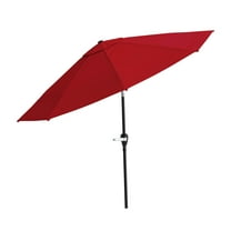 Pure Garden 10FT Patio Umbrella with Auto Tilt and Vented Canopy (Red)