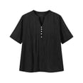 thumbnail image 3 of GigrtiJin Plus Size T Shirts for Womens Summer Short Sleeve Tees Loose Casual Solid Color Pull On V Neck Basic T Shirts XL-5XL, 3 of 5