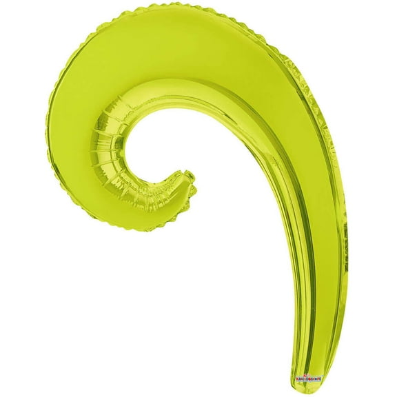 14 inch Kaleidoscope Kurly Wave - Kiwi Foil Mylar Balloon - Party Supplies Decorations