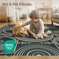 thumbnail image 4 of ODIKA 8'x10' Washable Area Rug Music Retro Dj Turntable Border Player Cassette Record Vintage Vinyl Playful for Dining Room, Large Office, Lounge, Non-Slip Chair-Friendly Mat, 4 of 7