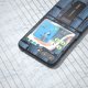 thumbnail image 4 of Funda de cuero genuino con textura Mahjong y soporte para Samsung Galaxy Z Flip5 (azul), 4 of 5
