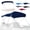 Navy, variant on Zenicham 4 Bow Marine Grade Fade and Crack Resistant Bimini Top Replacement Cover, Heavy-Duty Waterproof and UV-proof Sun Shade Boat Canopy,Easy Install Zipper Sleeves Boat Awning/Without Frame,Black