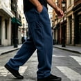 thumbnail image 2 of Men's Stylish Athletic Pants Casual Loose Fit Joggers with Pockets Solid Color Drawstring Waist Lounge Sweatpants Street Running Outdoor Outfits, 2 of 7